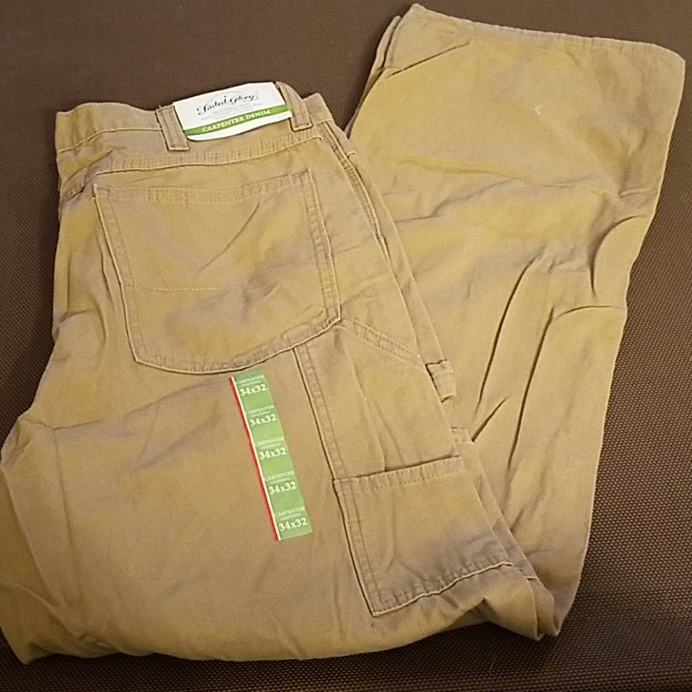 Faded Glory tan carpenter denim  NWT 34 x 32